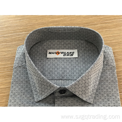 Male formal stand-up collar long sleeve jacquard shirt